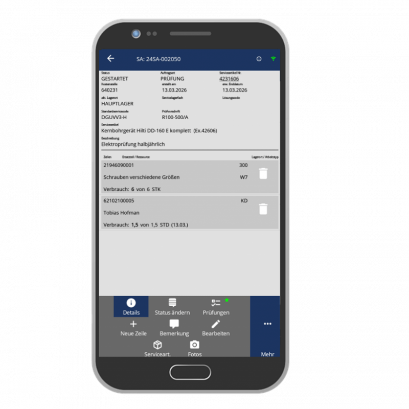 Service App - Serviceauftrag